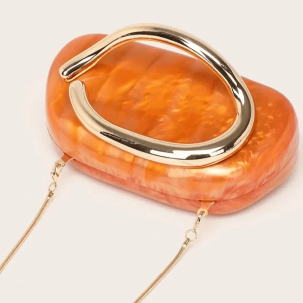Orange Crossbody Clutch Bag
